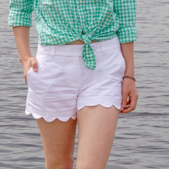 J Crew Shorts Jcrew 4 Scalloped Short White Poshmark